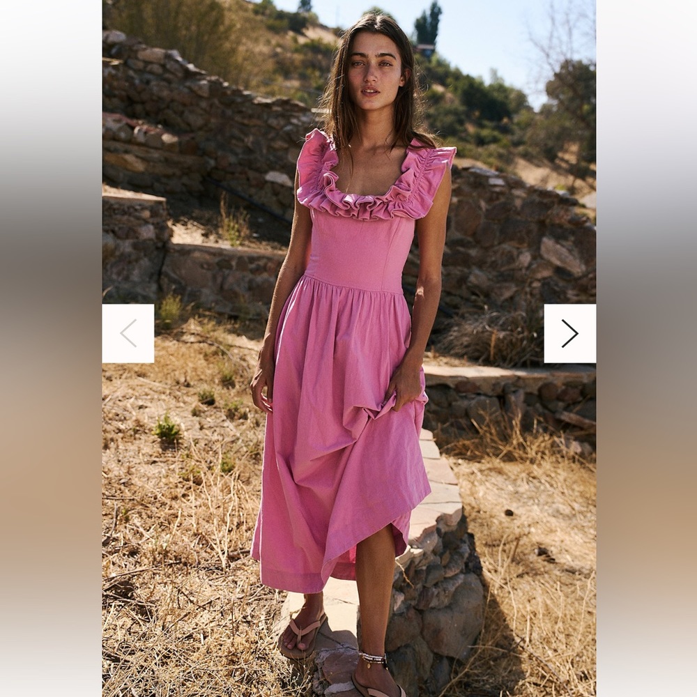 FP Ruffle it Up Midi dress in Pink Frosting